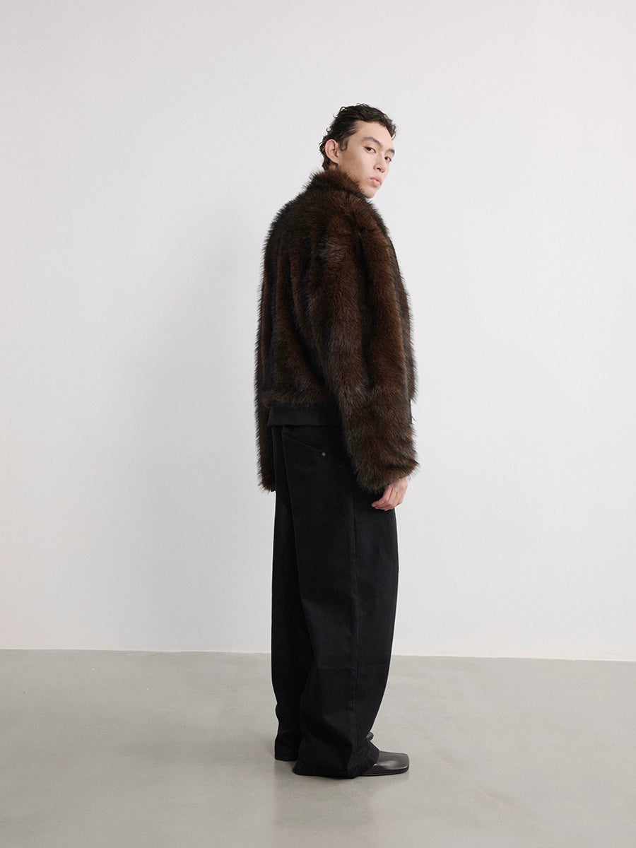 3D Pleated Fur Jacket