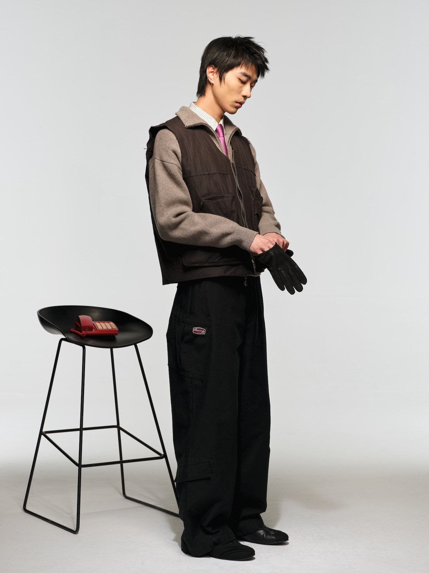 KAGAMI* multi-pocket loose cargo pants