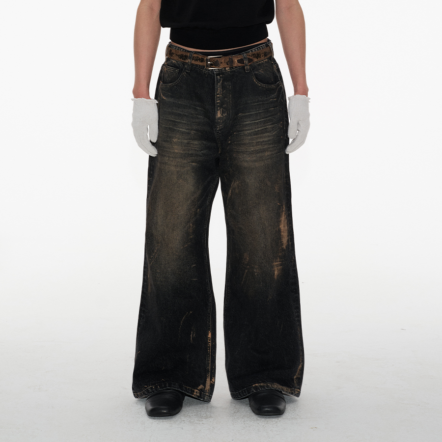 Rub Dirty washed Jeans 14OZ