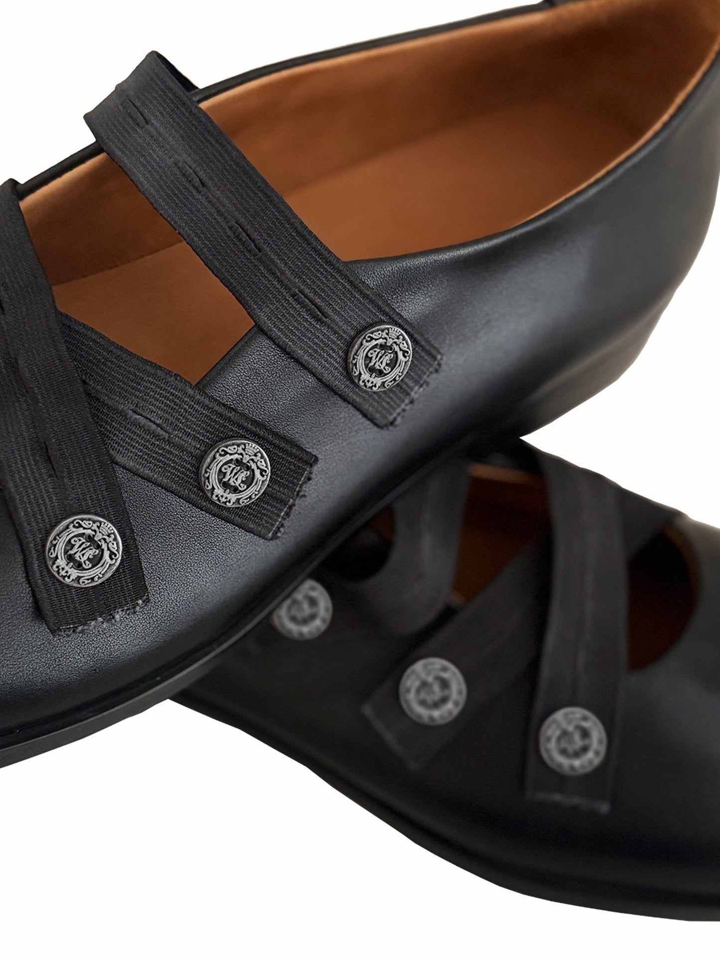 Silver buckle Mary Jane shoes