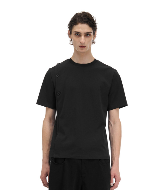 structure fencing collar short sleeve T-shirt