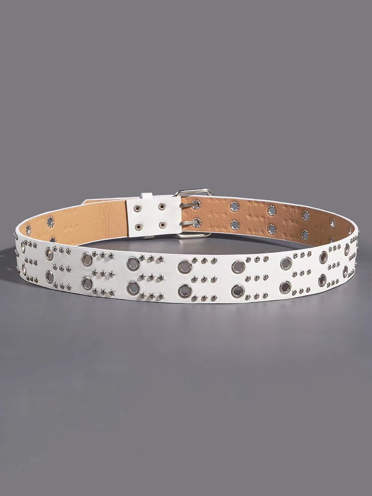 Double-breasted heavy metal punk belt