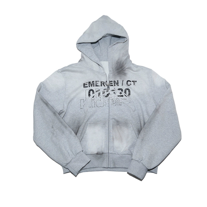 Dirty Wash Embroidery Hoodie