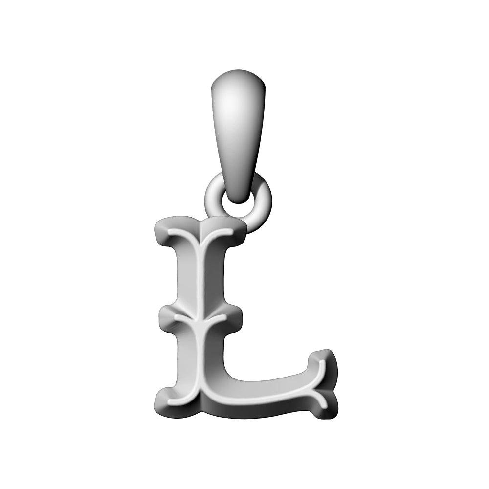 925 Silver Vintage Letter Pendant Necklace