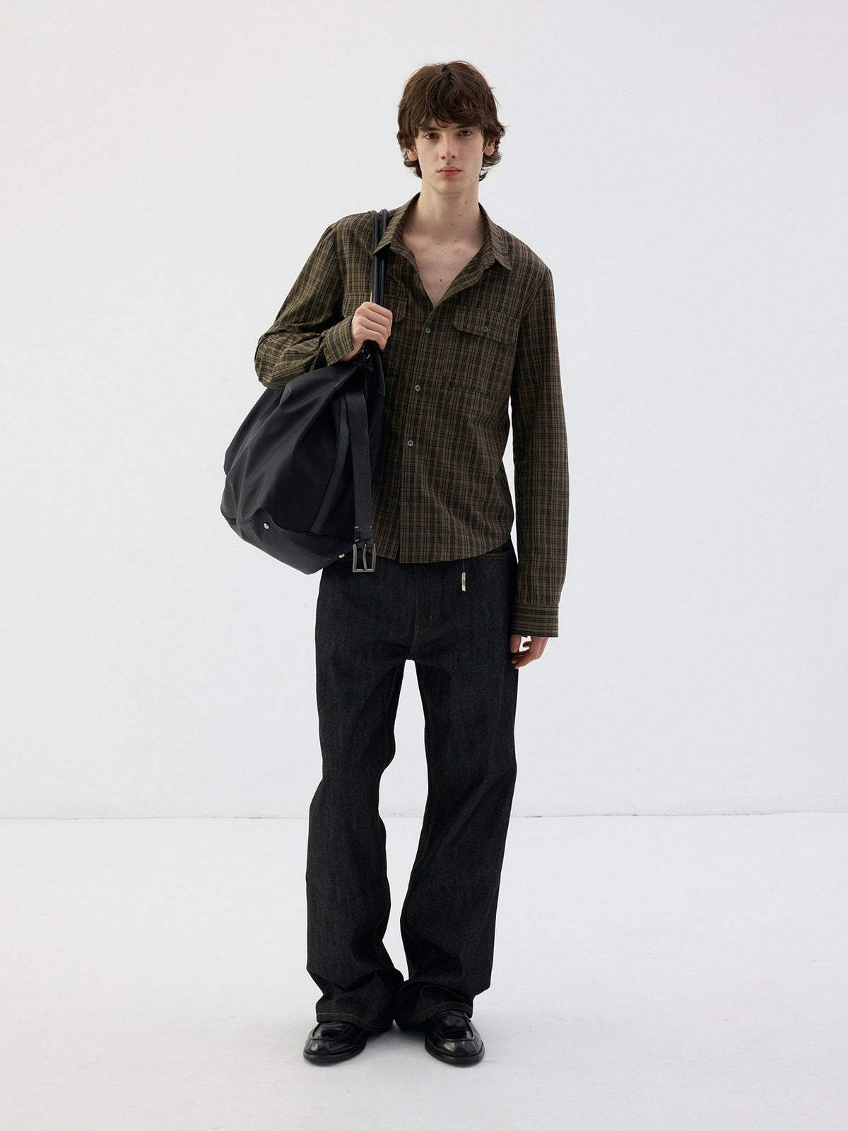 Plaid loose long-sleeve shirt