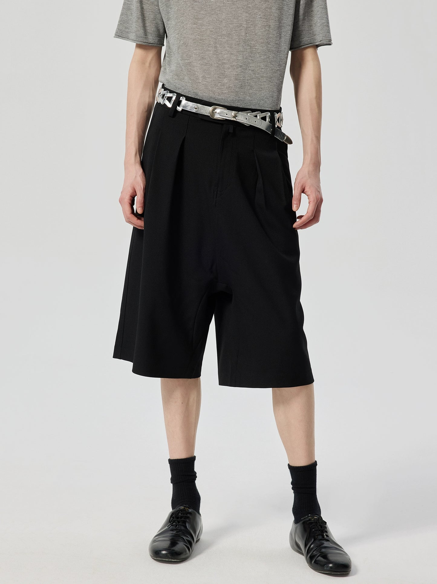 Metallic leather Braided Belt