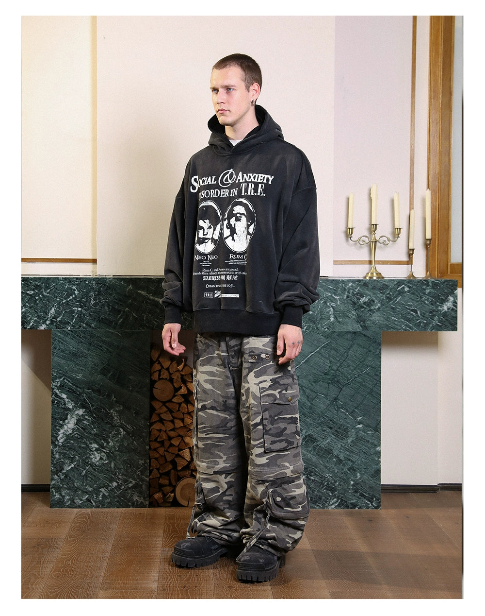Social Fear Boy Printed Hoodie