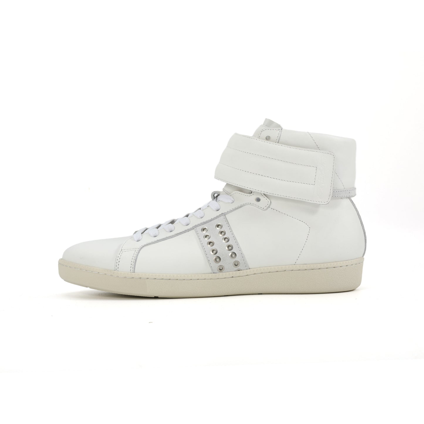 Cowhide Vintage Stud High-Top Sneakers