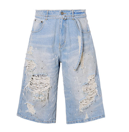 Dirty Paint Damaged cropped Diamond jeans