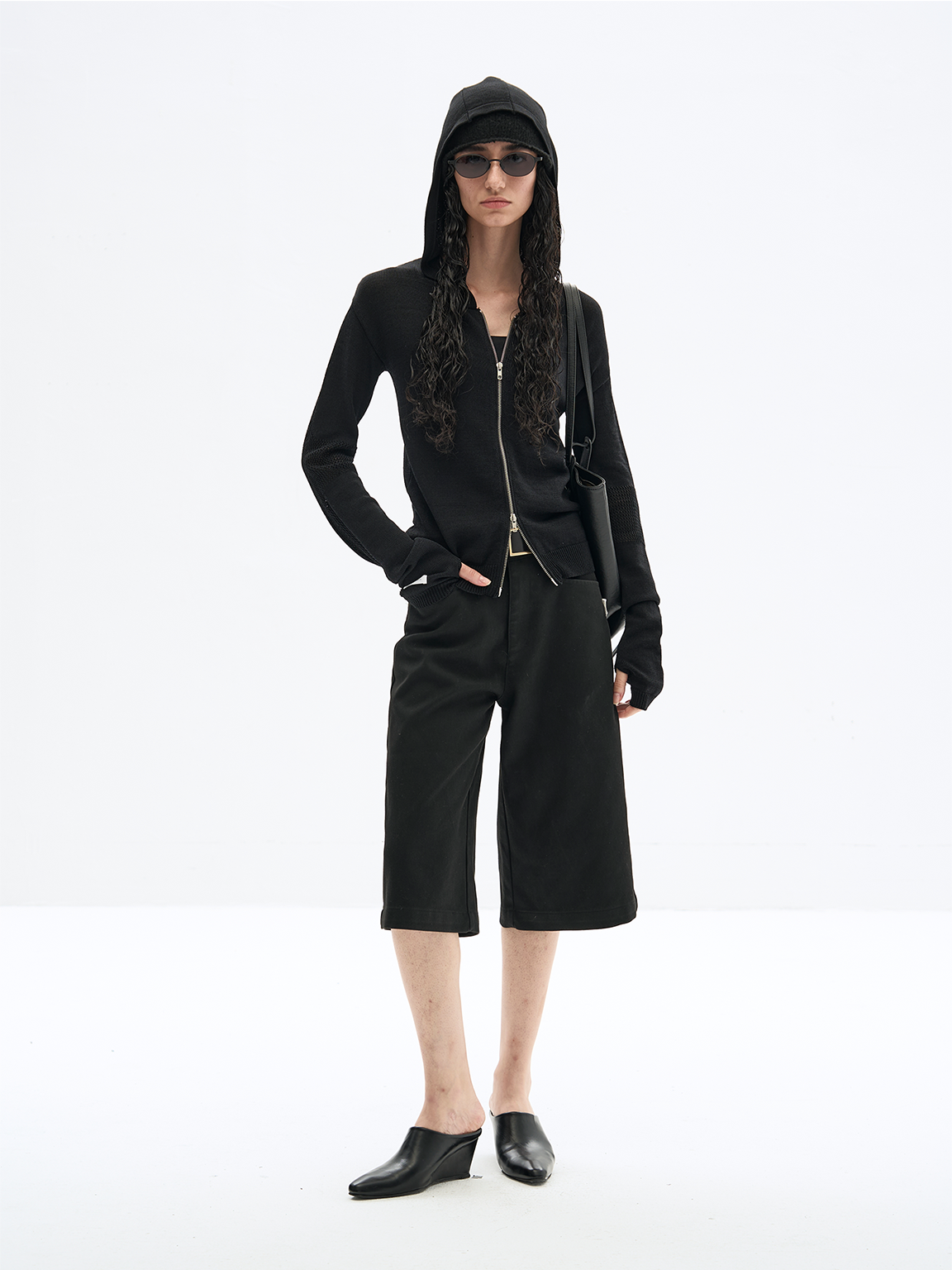 Cut out Prayer Zip Up Hoodie