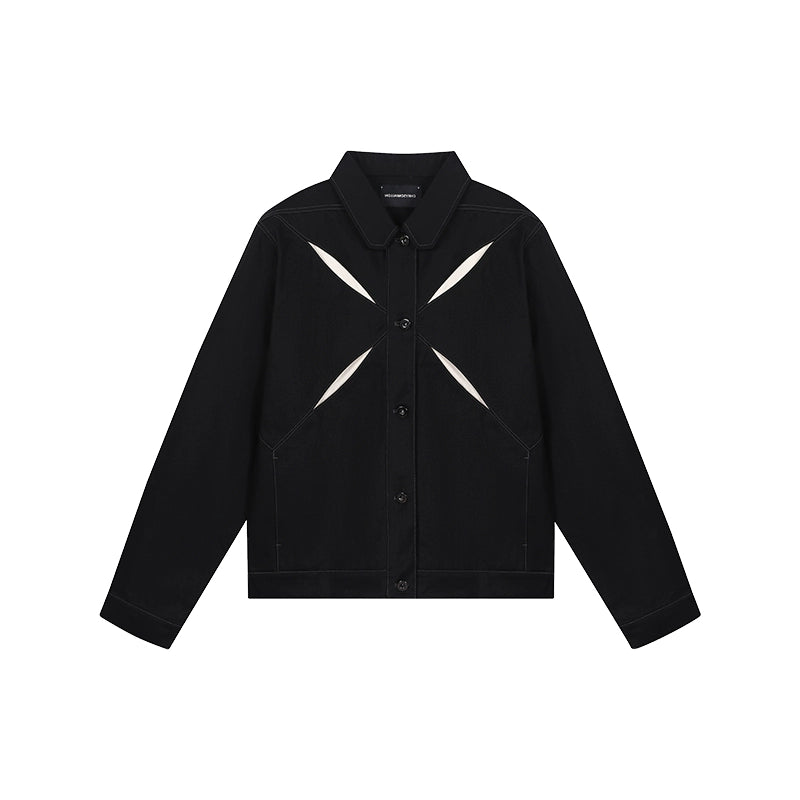 cut-out denim jacket