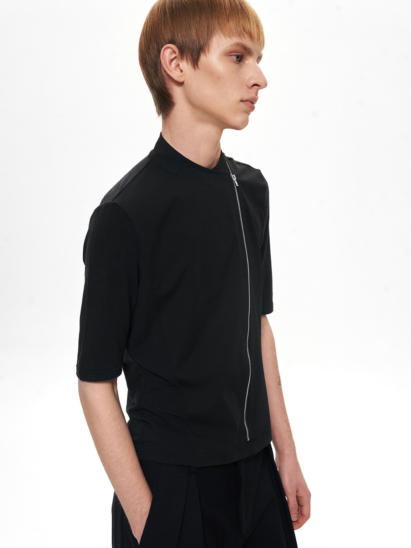 Blackview Stone Paneled Slim Fit Short Sleeve Lapel Shirt