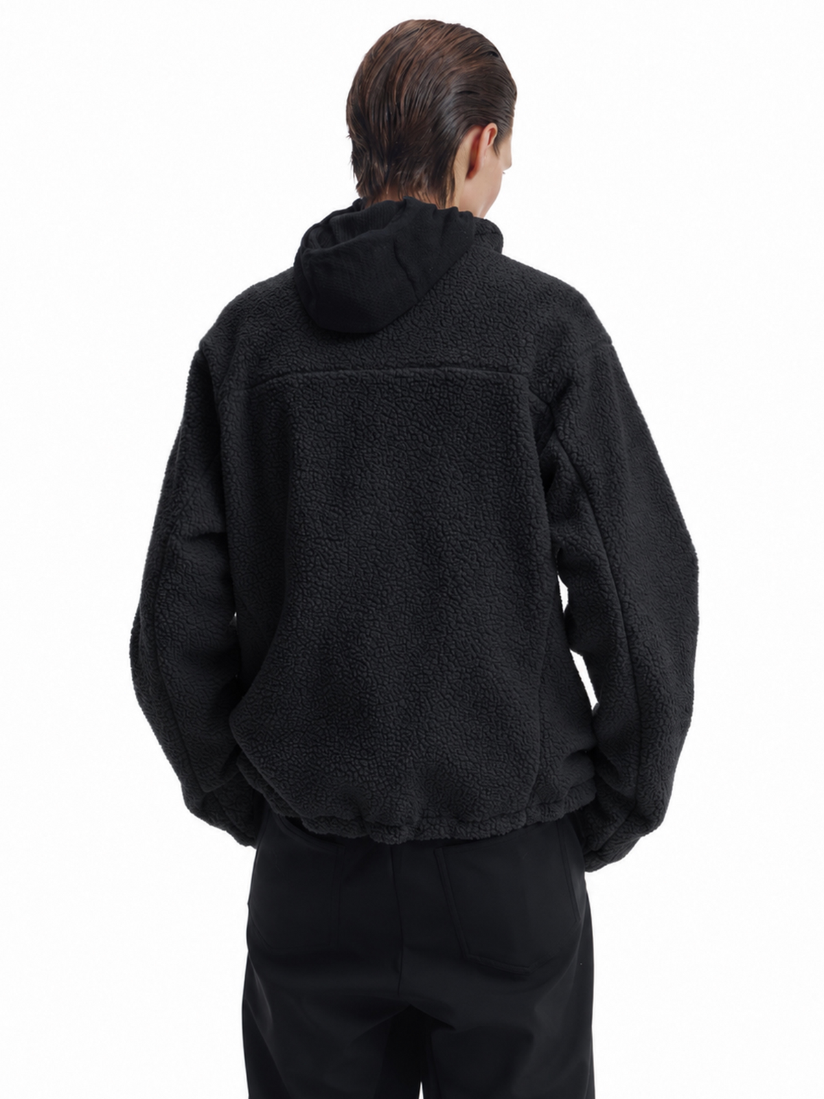 Lambs fleece patchwork jacket