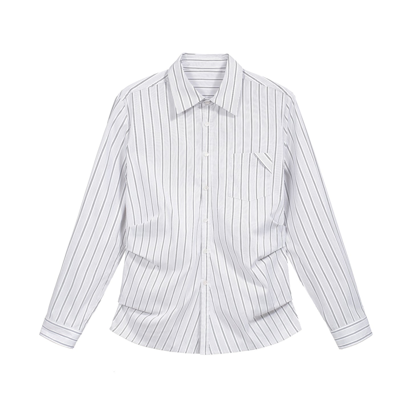 Striped 3D pleated shirt