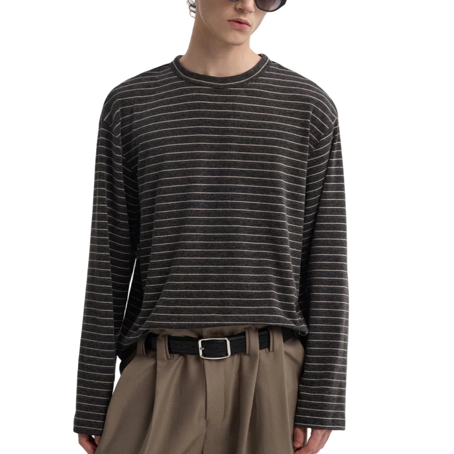 Striped long-sleeve T-shirt