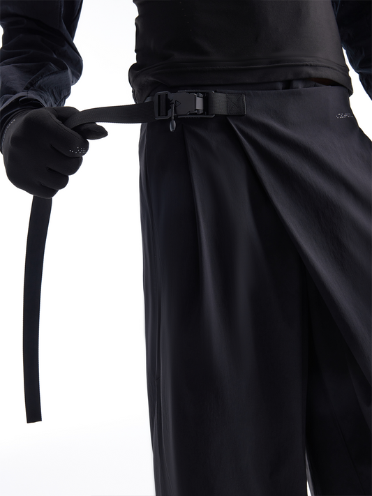 Buckle nylon trousers
