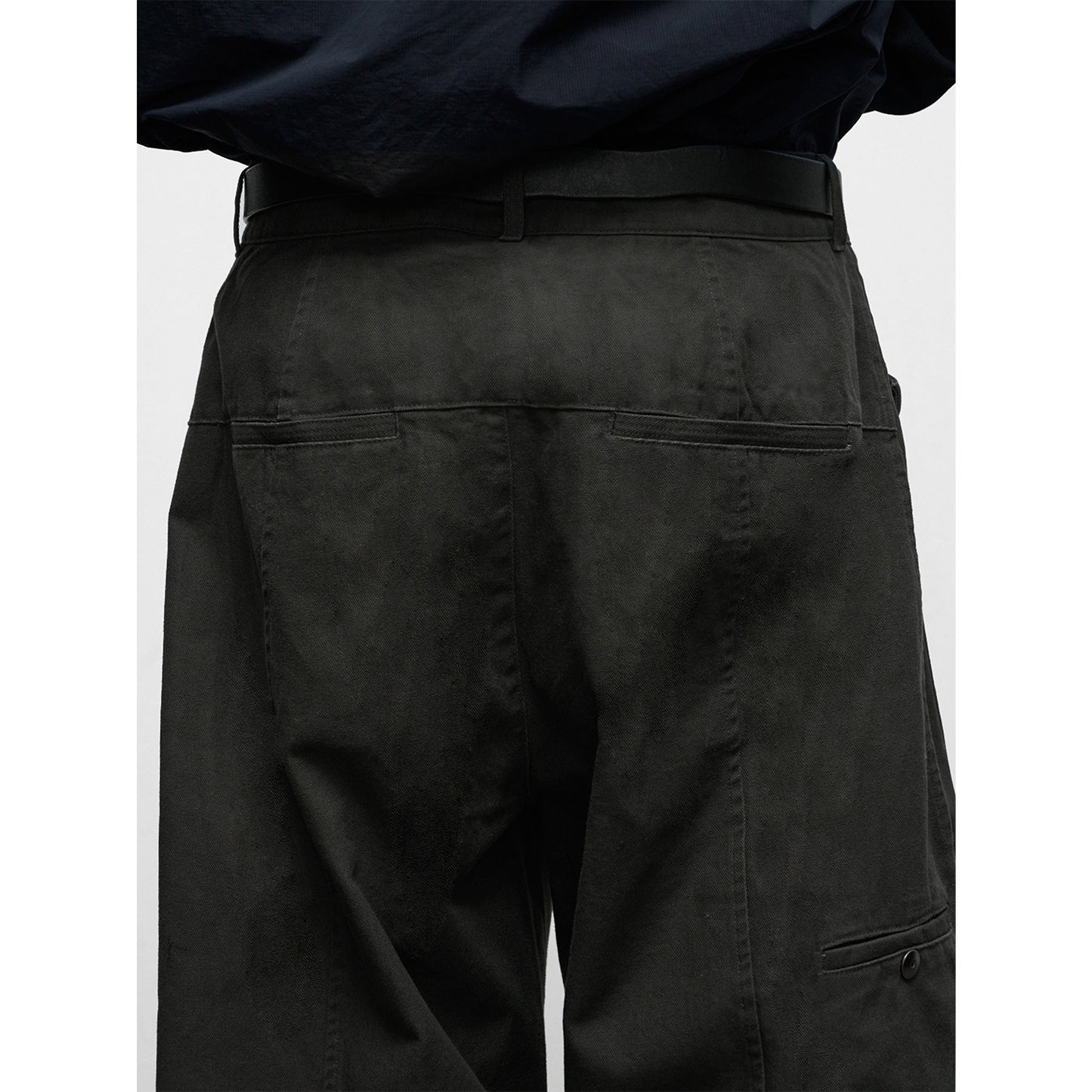 Multi-Pocket Washed Straight Cotton Pants