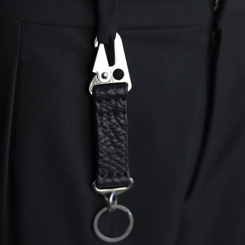 Artisans hand-sewn cow leather keychain