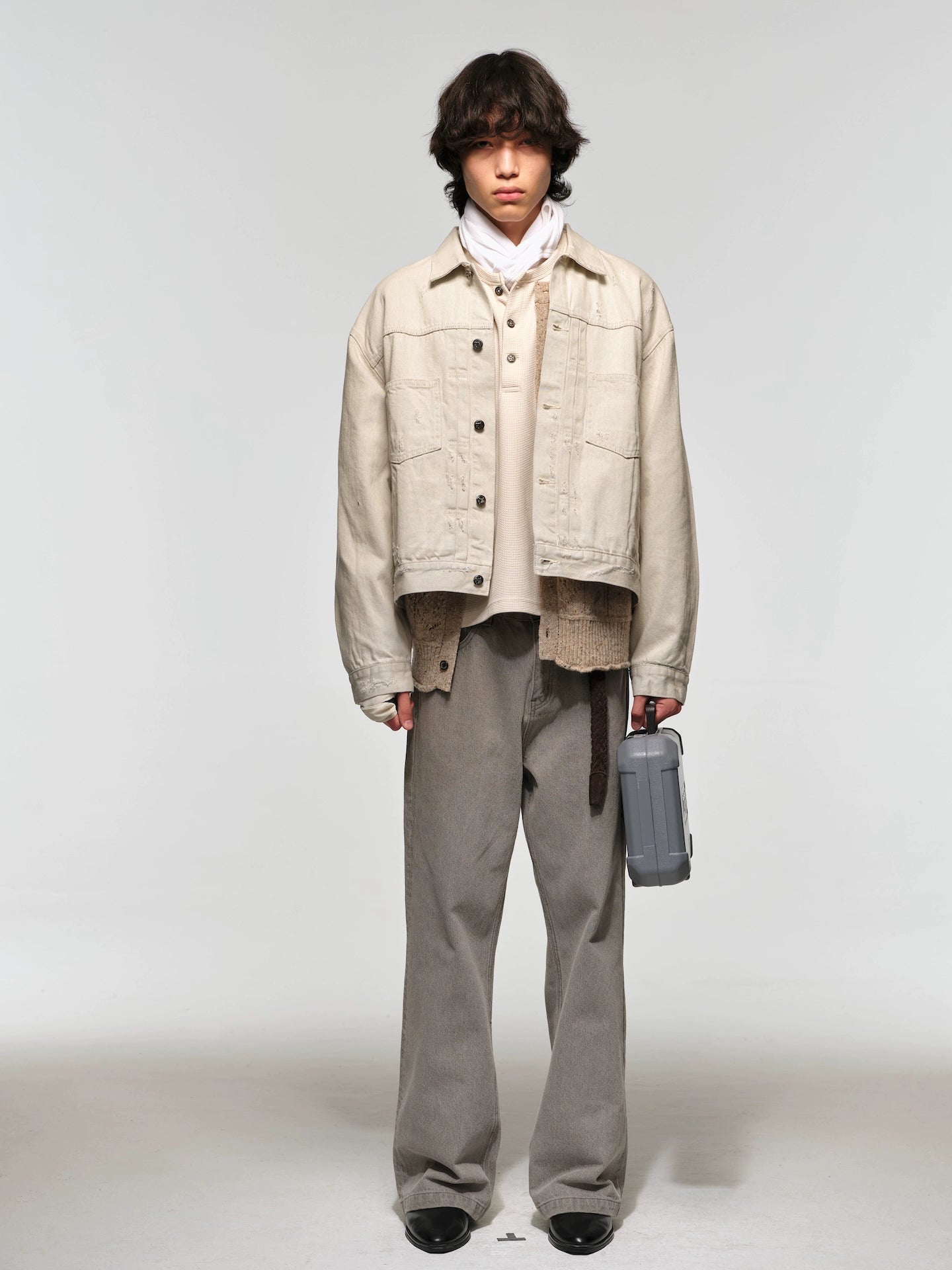 Off-White Two-Tone Vintage Washed Denim Jacket