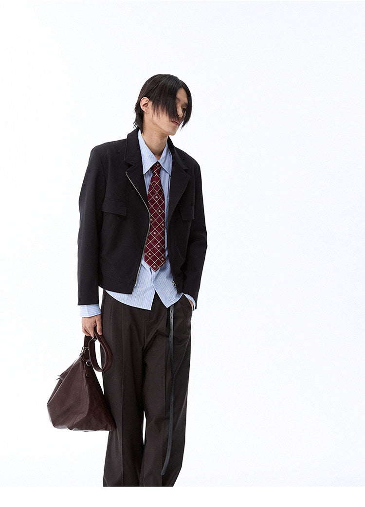 Diagonal zip jacket
