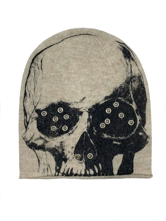 Skull Print Knit Benie