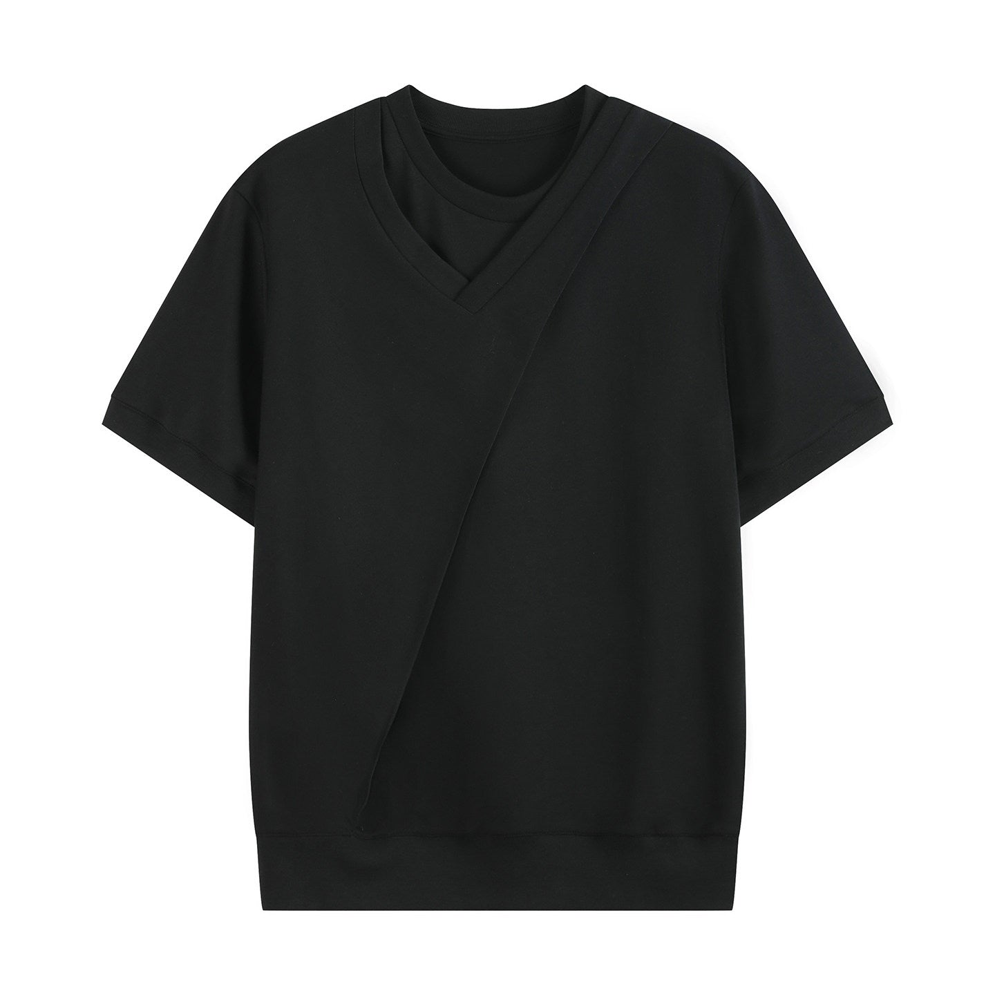 Double Neck Short Sleeve T-Shirt
