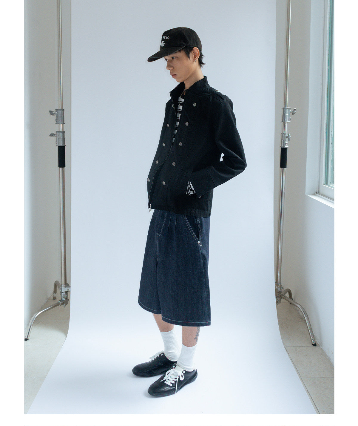 Metal Buckle Double-breasted Napoleon Jacket