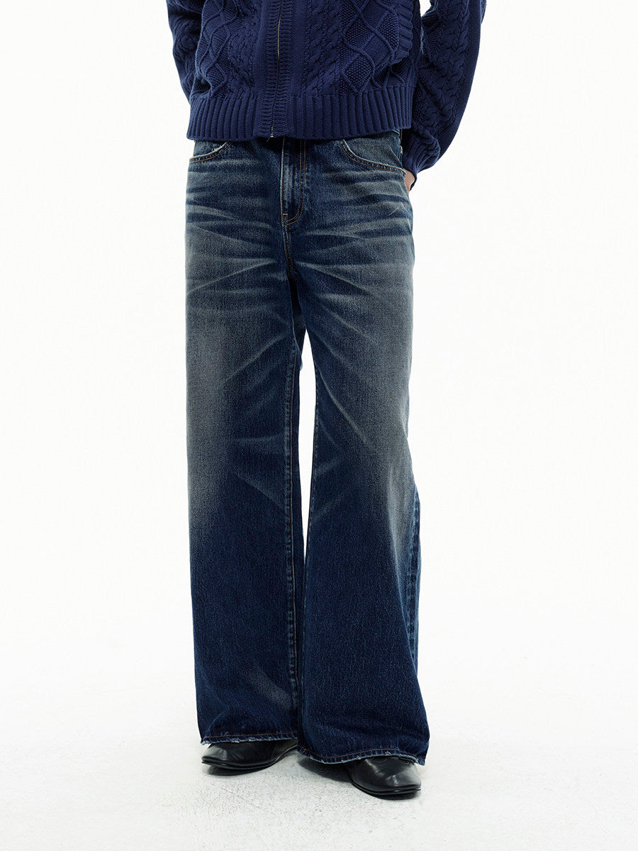 Straight Washed Blue Cow Jeans