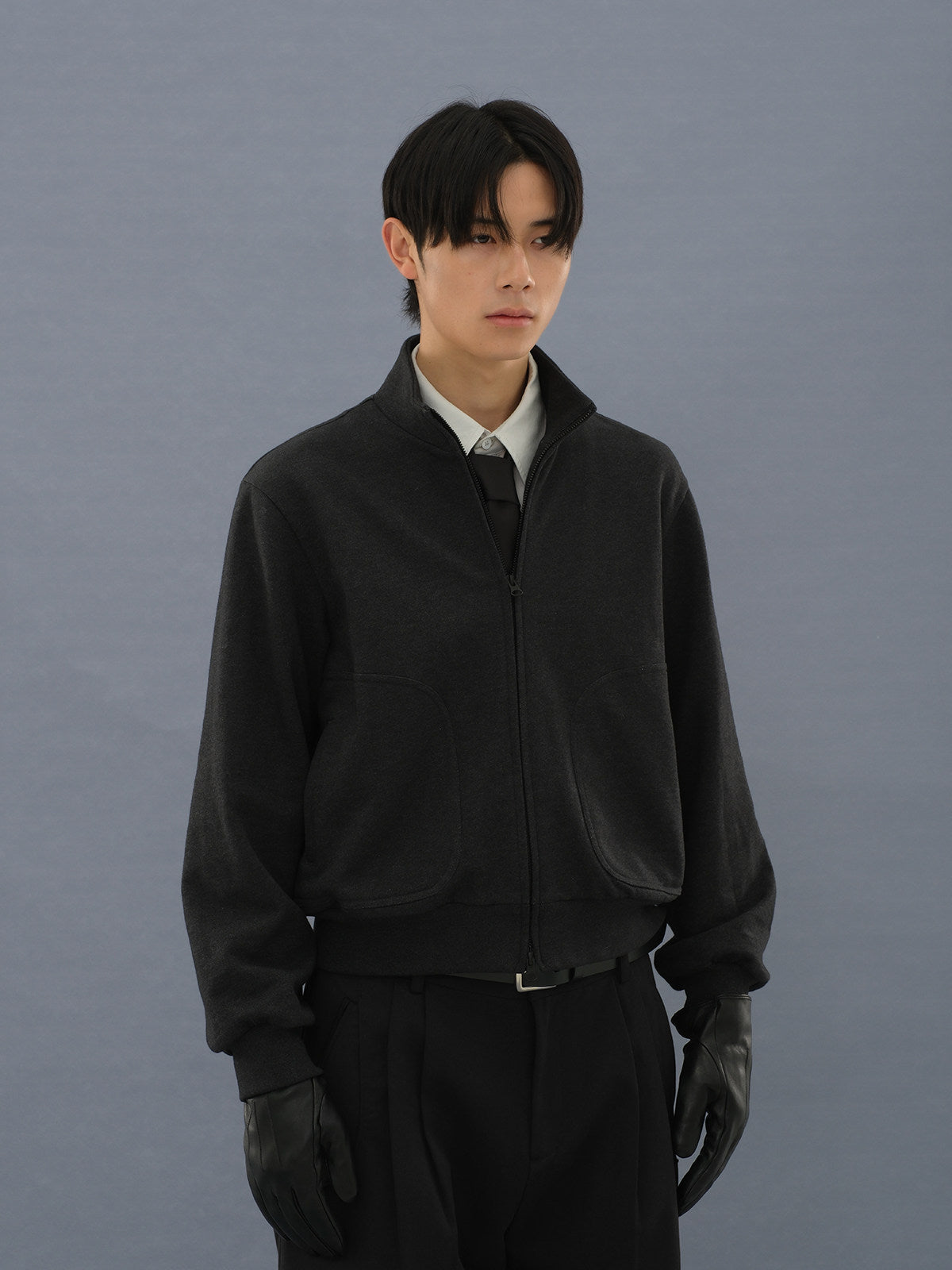 Fitted sweatshirt jacket