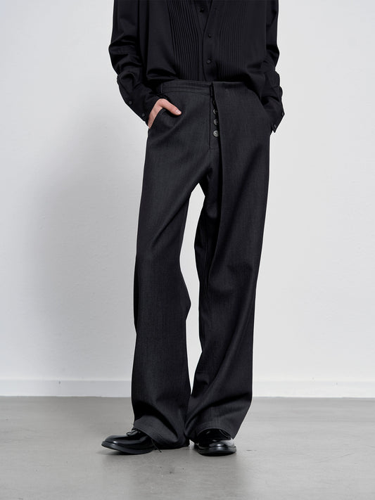 Concealed single pleats trousers