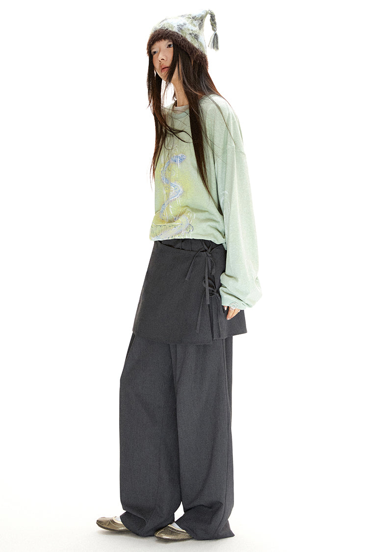 "One Song Solo" Layered straight trouser