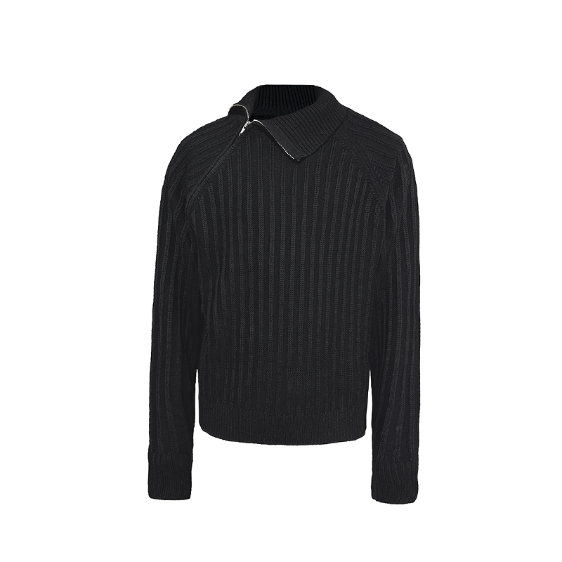 High Neck Strip Sweater