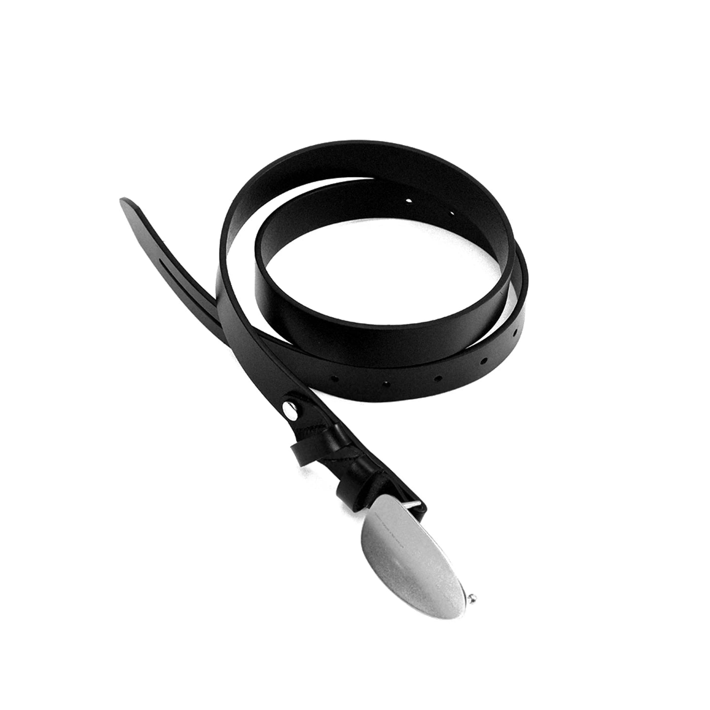 Silver Curved Edge Buckle Belt