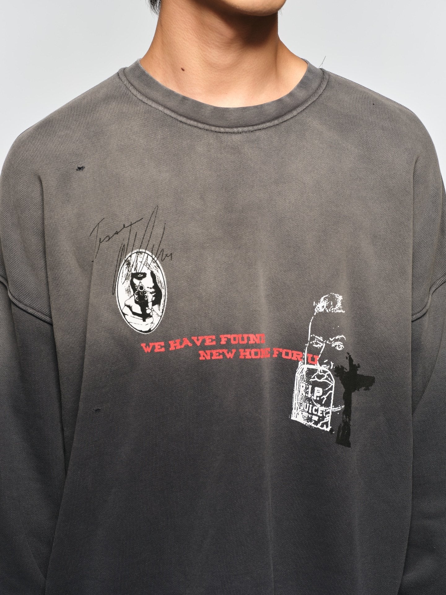 Double Tomb for 2* vintage short wide crew neck sweatshirt