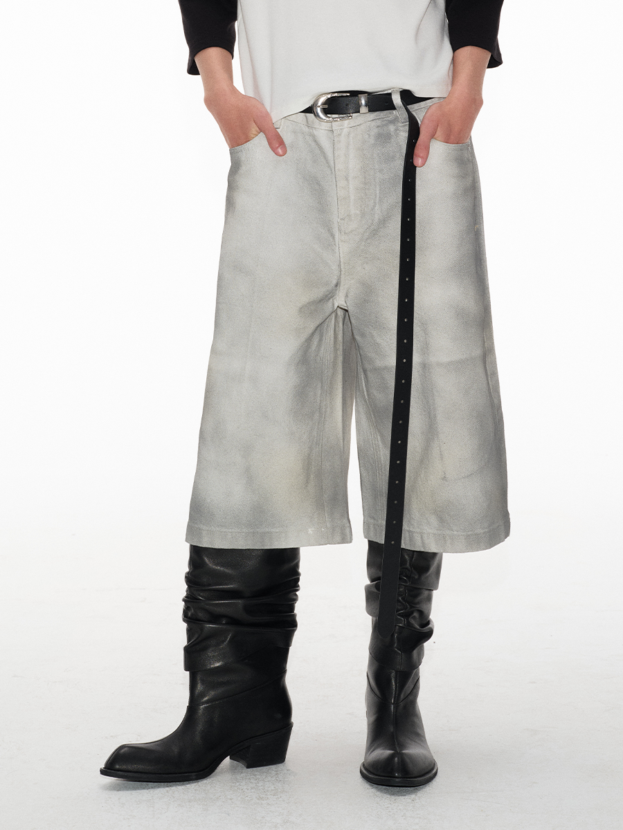 Dirty White Calf Jorts