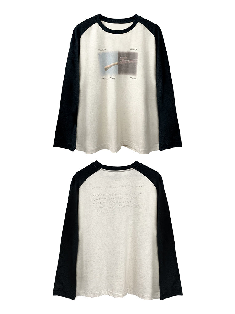"SPACE ODYSSEY" WASHED VINTAGE RAGLAN long sleeve T-shirts