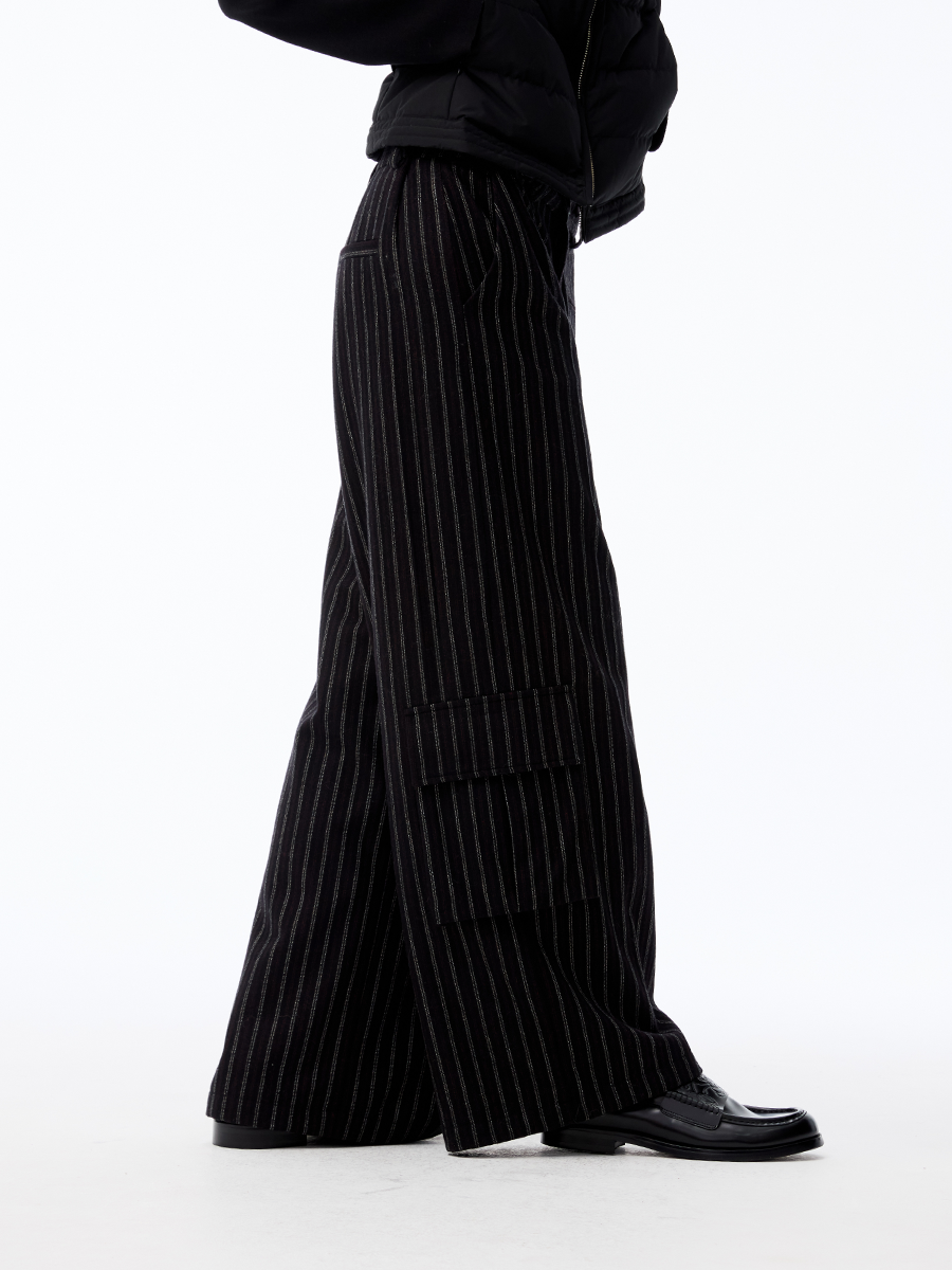 Striped Woolen Cargo pants
