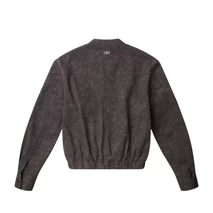 Washed Destroyed Leopard Jacket