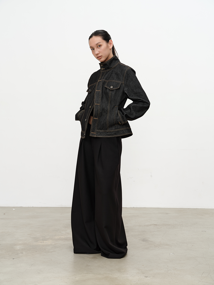 Slanted Placket Denim Jacket 12oz