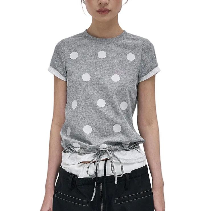 Fake layered polka dot T-shirt