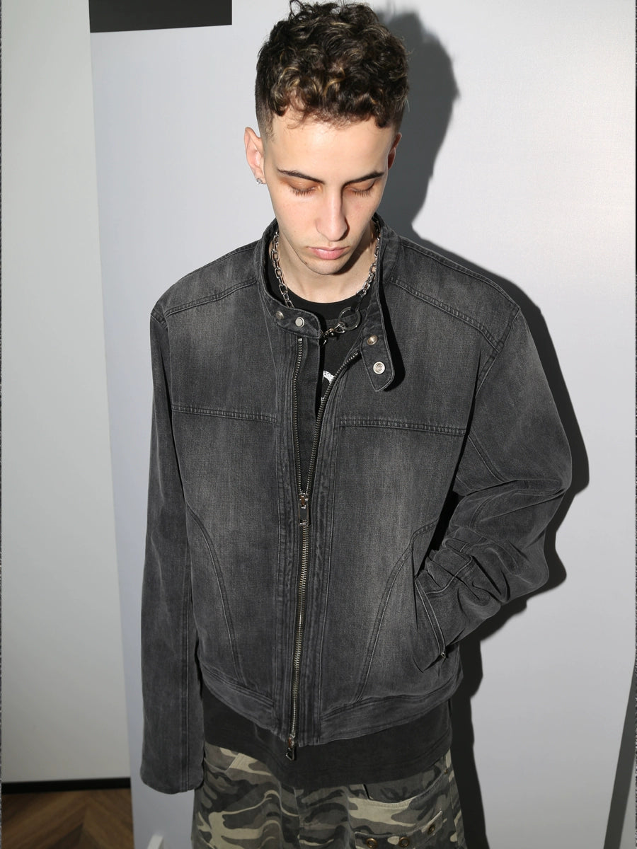 Distressed Heavy Denim Jacket