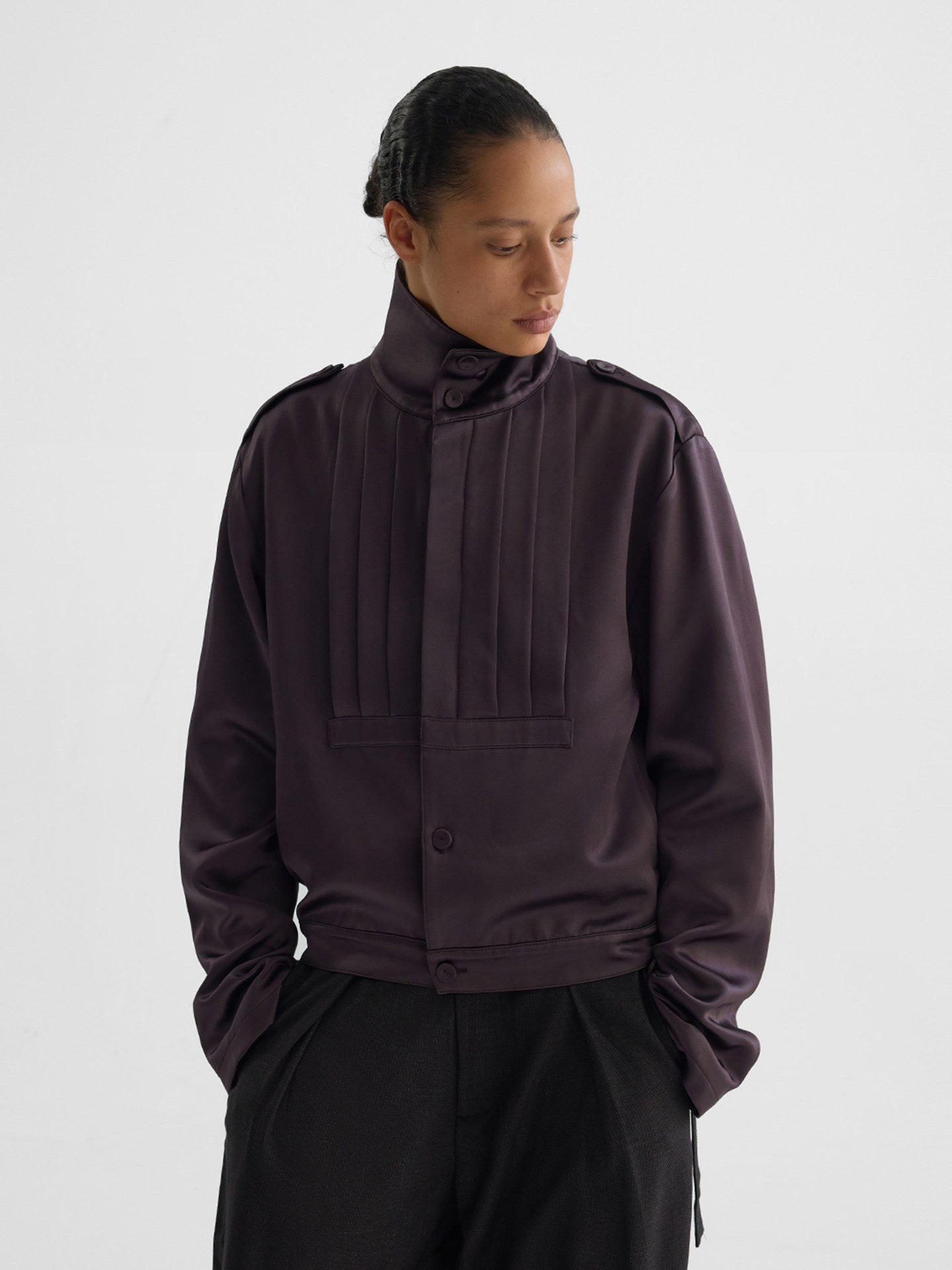 Acid Accordion Pleated Short Jacket