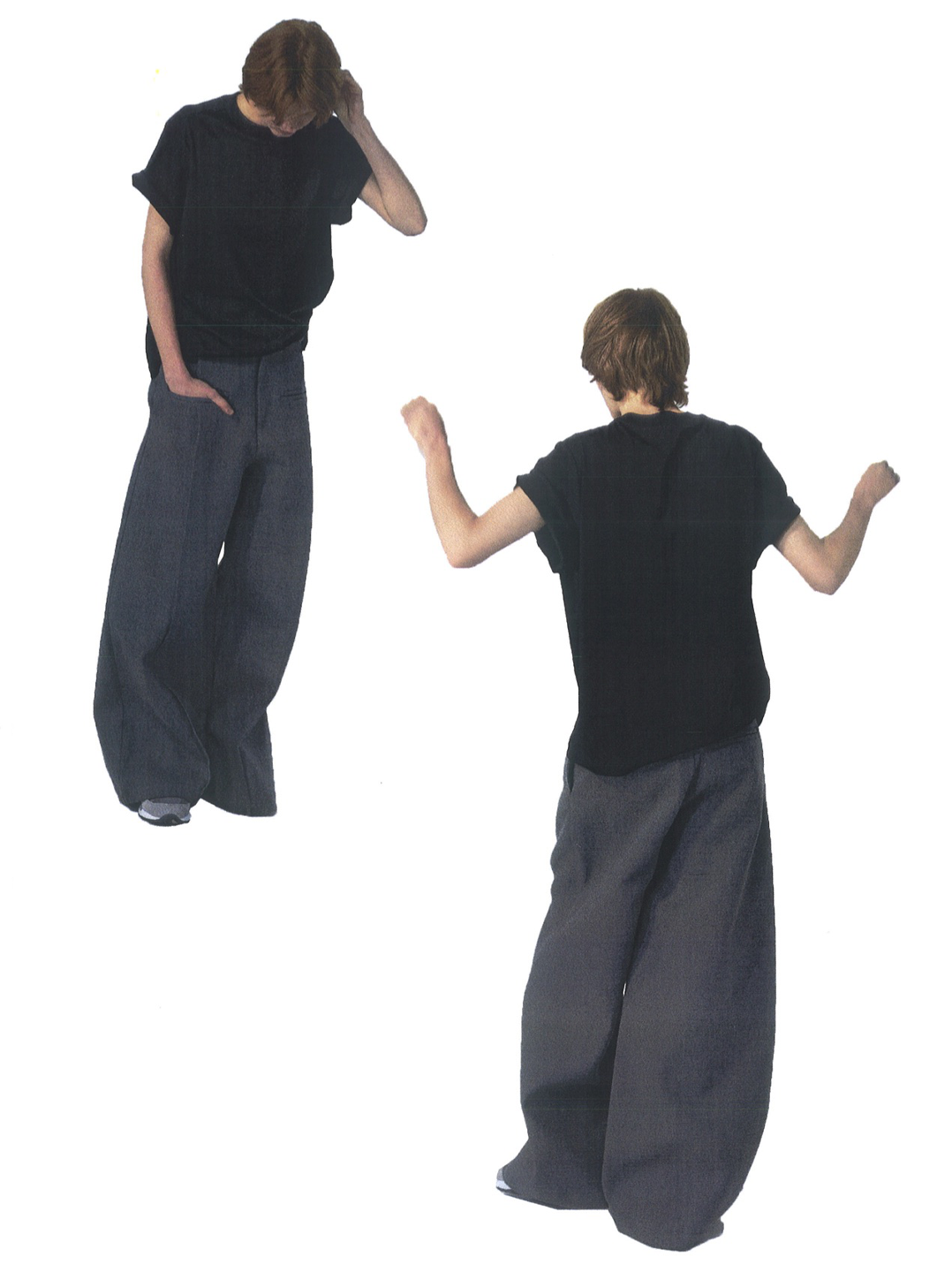 Wide-Leg front pocket Trouser Grey