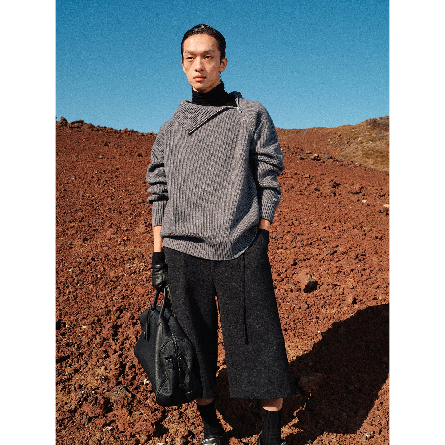 Zip Turtleneck Sweater