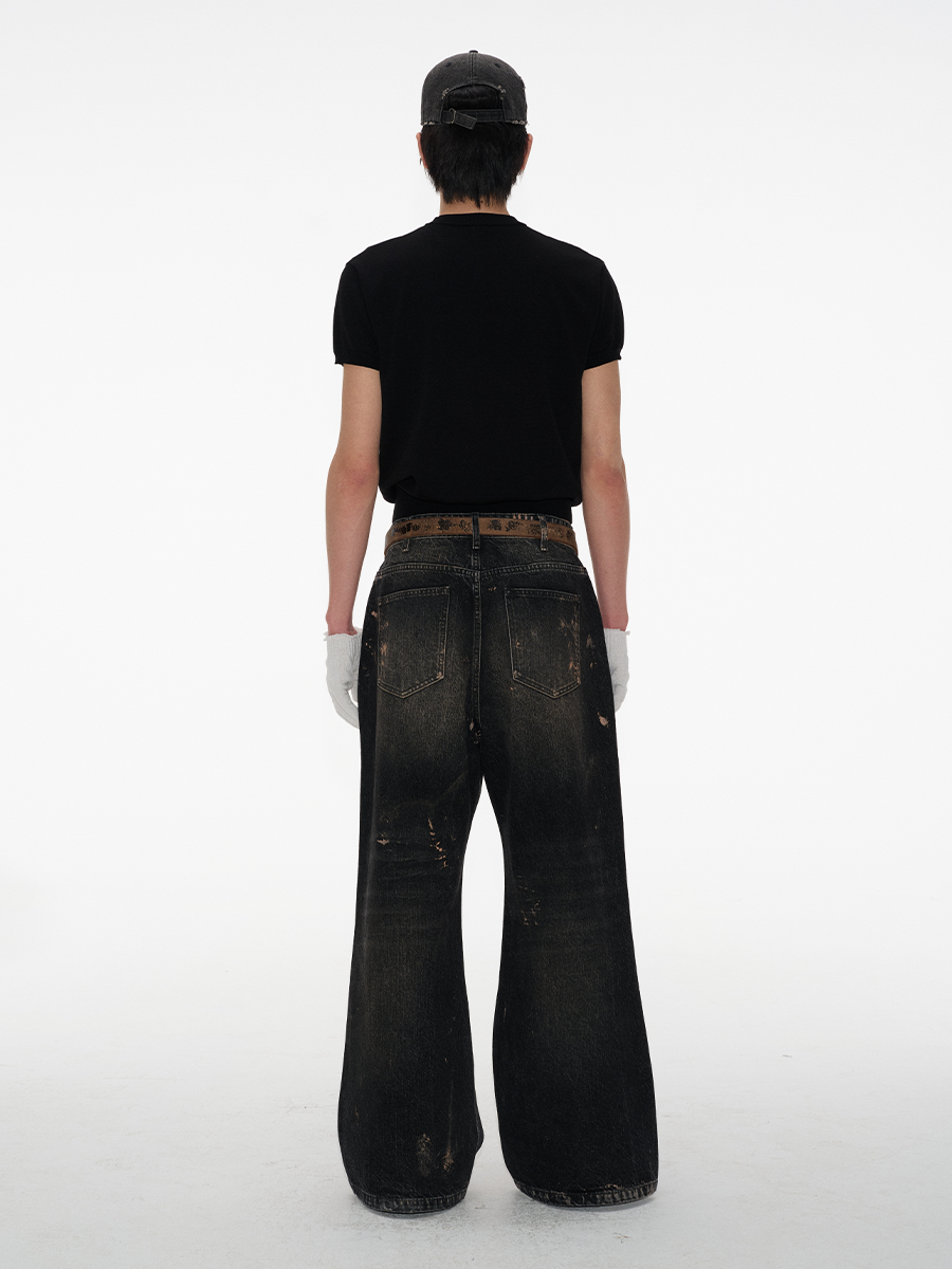 Rub Dirty washed Jeans 14OZ
