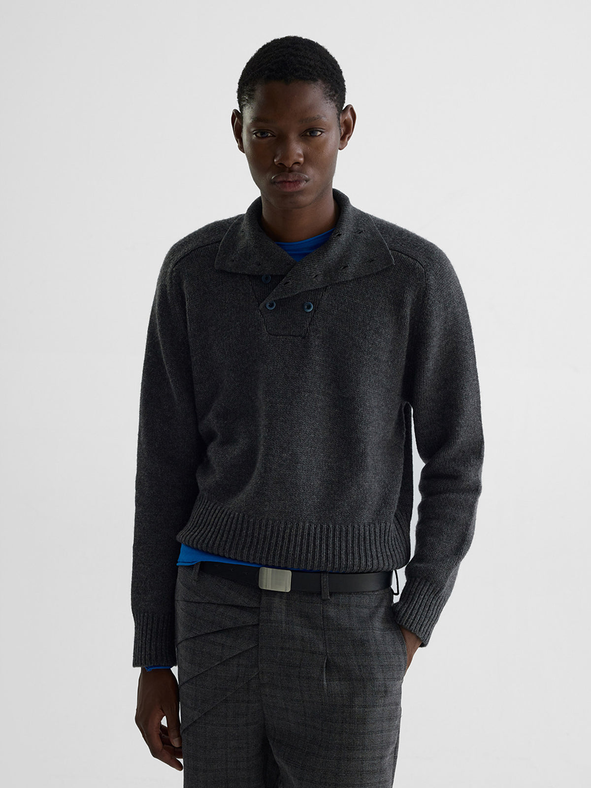Double-row stand-collar long sleeve