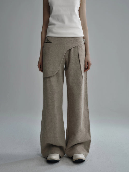"Accumulation" loose wide-leg fencing pants
