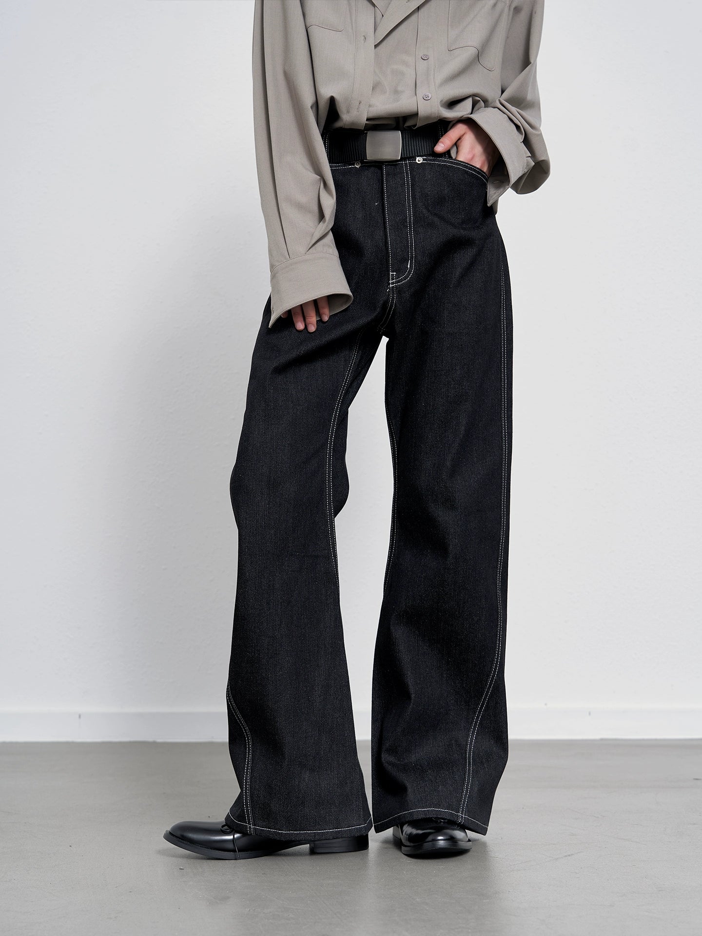 Solid Bootcut Jeans