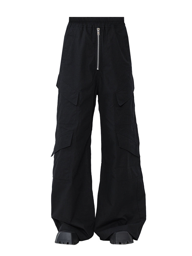 Multi Pocket Wide-Leg Cargo Trousers