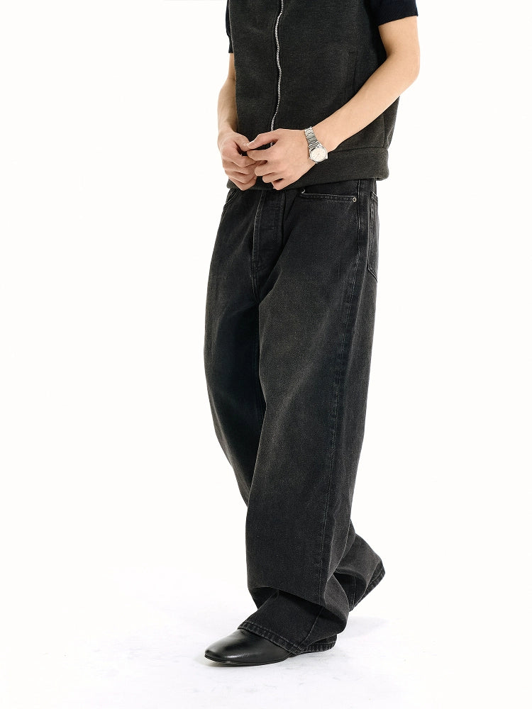 Washed Loose Bootcut Jeans